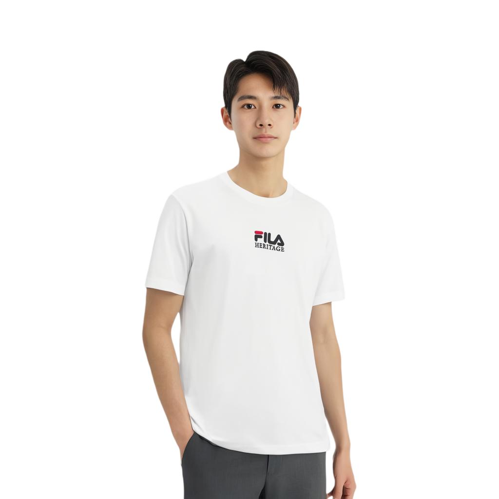 Men's FILA T-Shirts Men's White Crew Neck Moderate