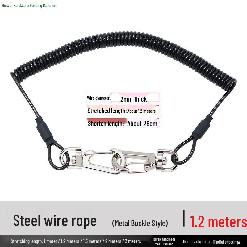 Retractable High-Elasticity Steel Wire Fishing Rod Lanyard and Holder Standard