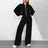Women's 2 Piece Outfits Fall Casual Zip Up Tracksuit Long Sleeve Sweatshirt And Wide Leg Sweatpant Lounge Set