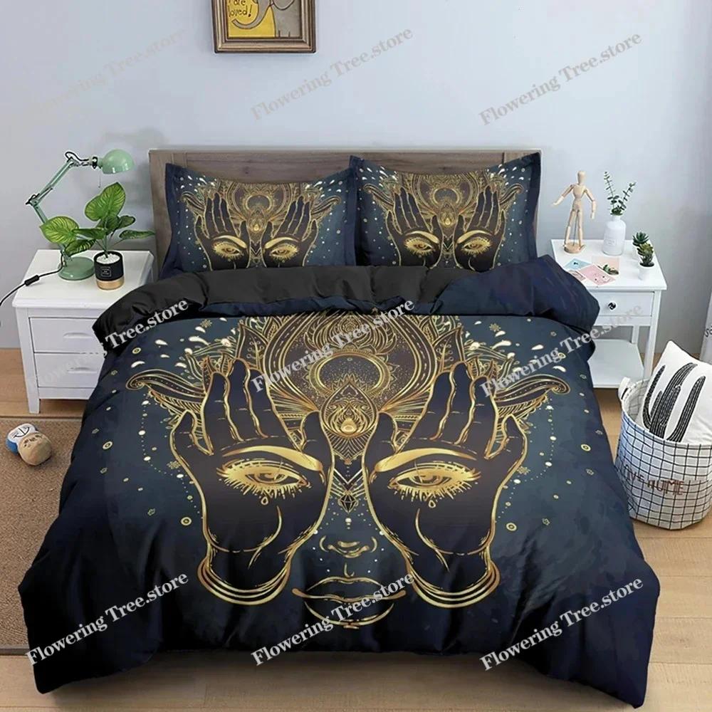 Bohemian Lotus Bedding Set Mandala Duvet Cover Bedroom Comforter Covers Single Twin King Size Quilt Cover Home Textile