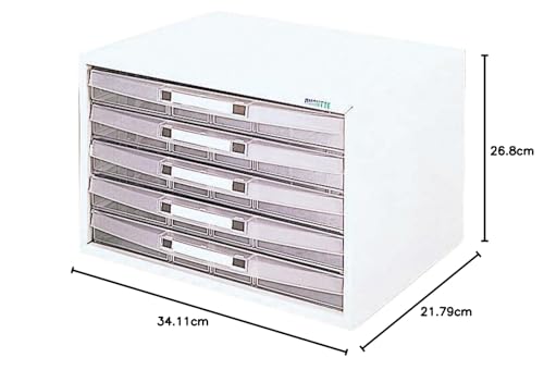 Nakabayashi Avante Letter Case, Document Storage, A4 Size, 5 Shallow Drawers, AL-W5-W