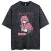 New Arrival Bocchi the Rock LIVE STAGE Anime Washed Vintage Short-Sleeve T-Shirt American High-Street Style Cotton T-Shirt - VT2388