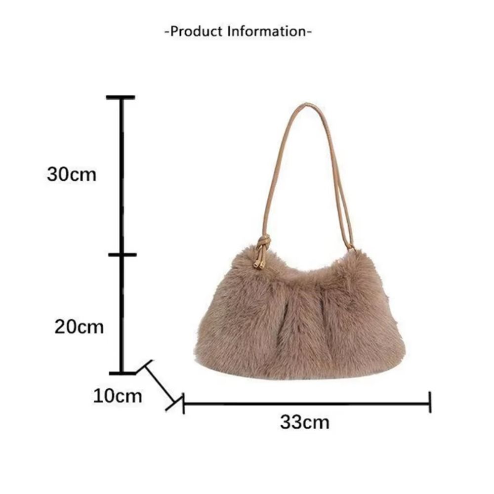 Soft Faux Fur Hobo Bag Warm Women Handbag Retro Plush Tote Bag Autumn Winter