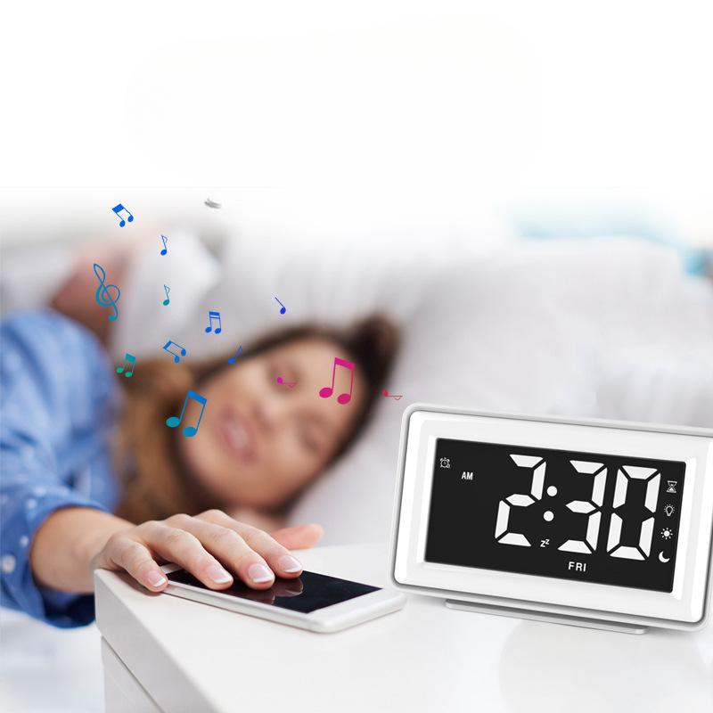 LED Colorful Night Lights Boys and Girls Children Alarm Clocks Large Font Size Elderly Electronic Watch Clocks Students Usb Bedside Table Clock