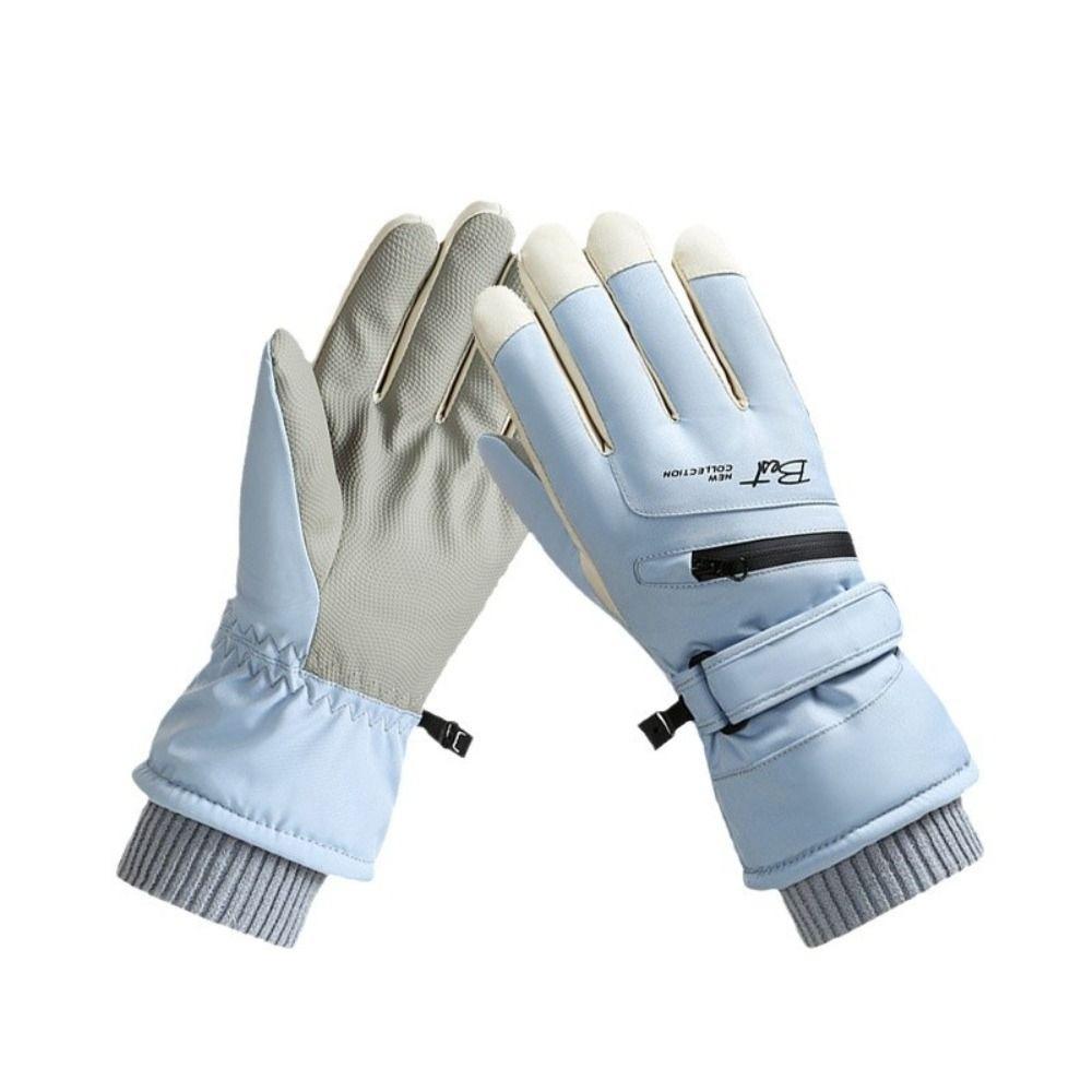 Thicken Ski Gloves Full Finger Motorcycle Gloves Windproof Winter Warm Gloves  Women