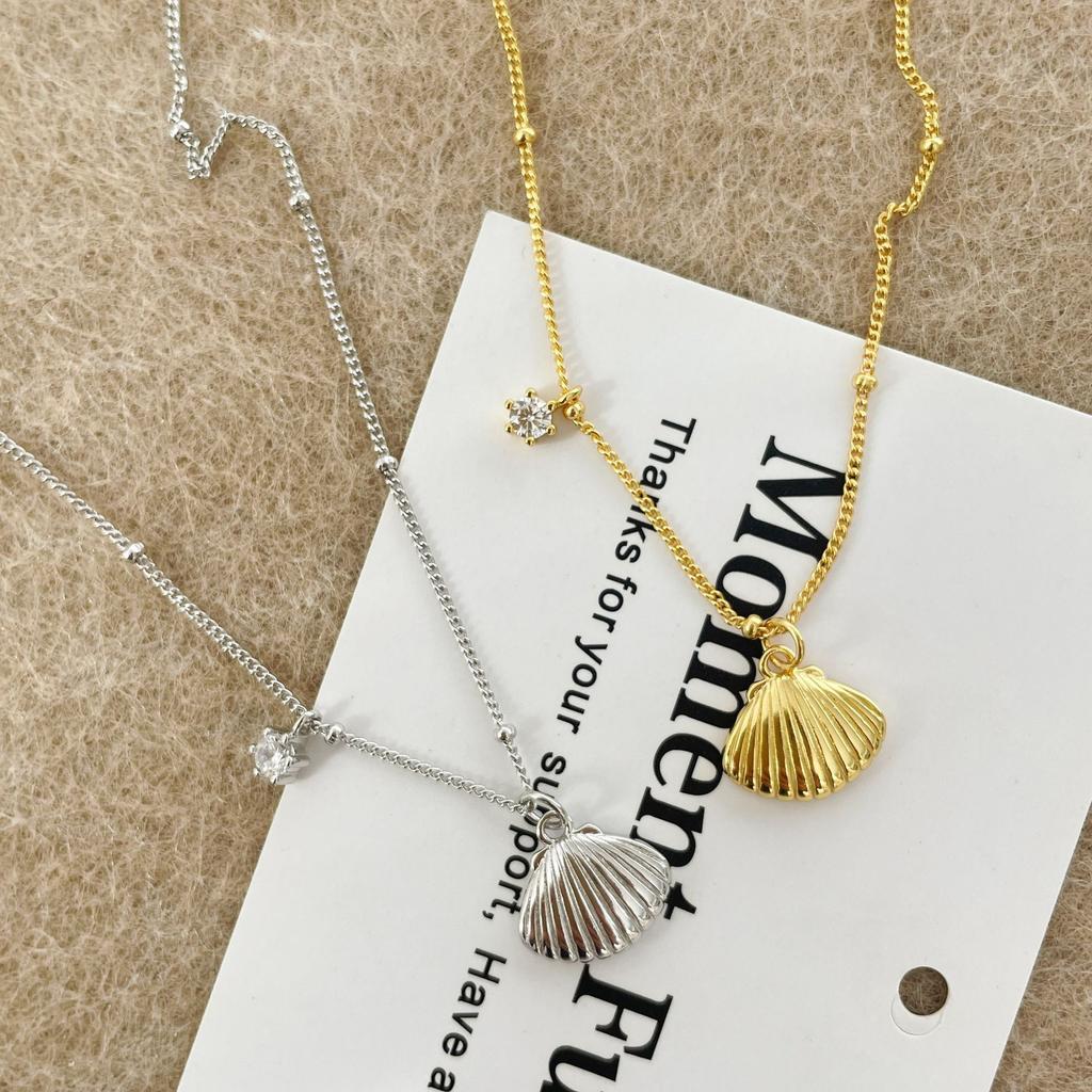 French shell necklace S925 sterling silver exquisite mini pendant Dongdaemun hot-selling collarbone chain
