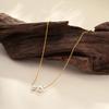 Cross-border Fashion: Simple Gold Chain Necklace with Faux Pearl Pendants