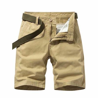 Men's Summer Washed Cotton Casual Shorts - Versatile Slim Fit Five-Point Pants