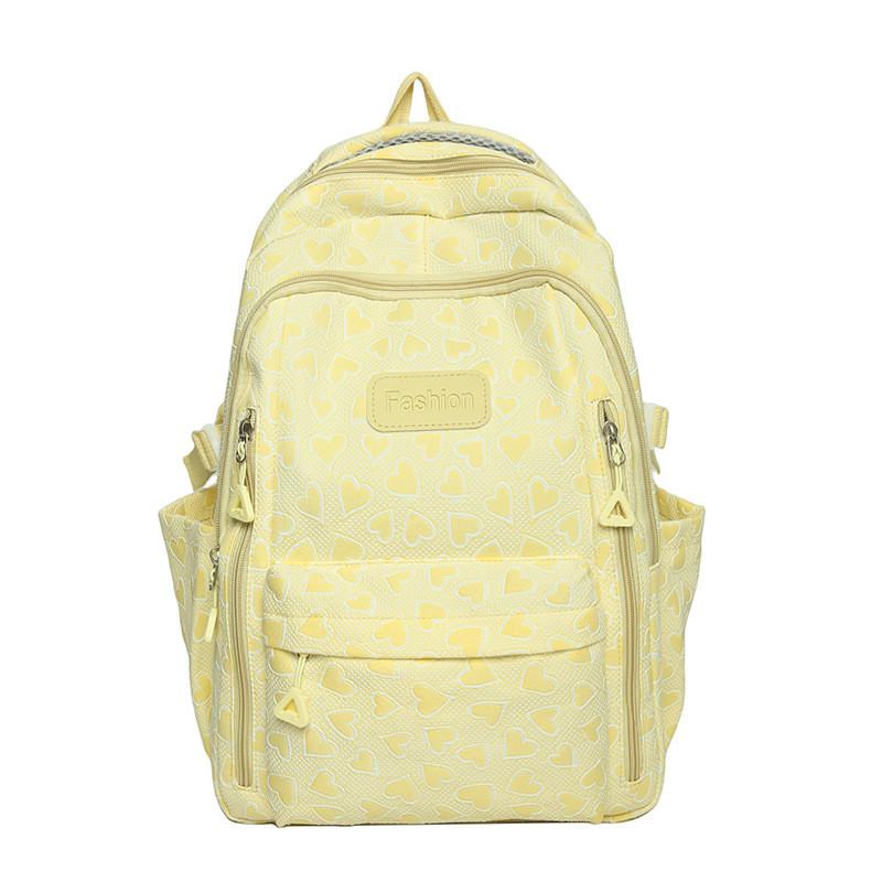 

Large Capacity Fashionable Backpack With Heart Print Design For Daily School Use