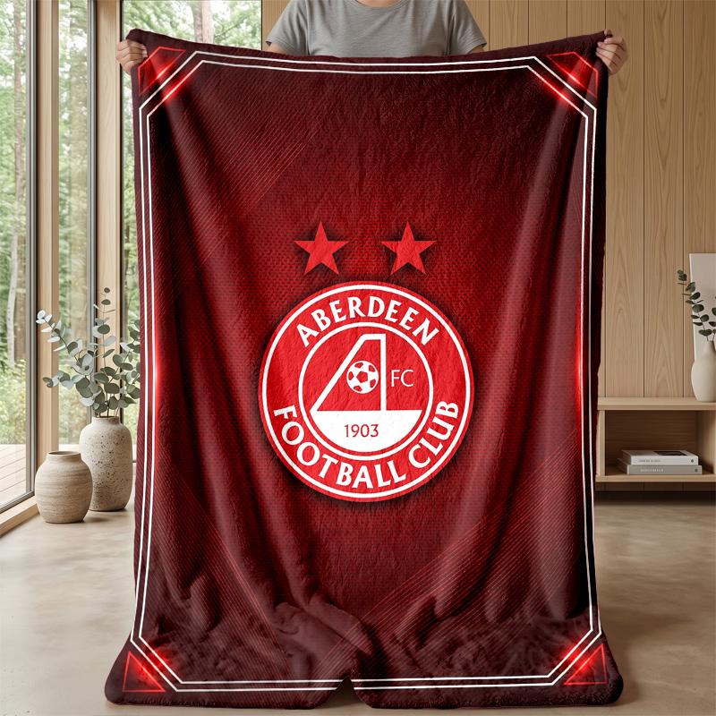 Coperta in Morbido Pile di Flanella Aberdeen FC Leggera Accogliente Calda Coperta Plaid per Divano Letto Arredamento Casa