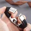Punk Retro Style Stainless Steel Skull Leather Rope Bracelet Man's Fashion Charm Bracelet for Party or Gift
