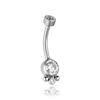 Titanium Belly Button Ring With White Zircons Premium - Tpp-044 1.6/10