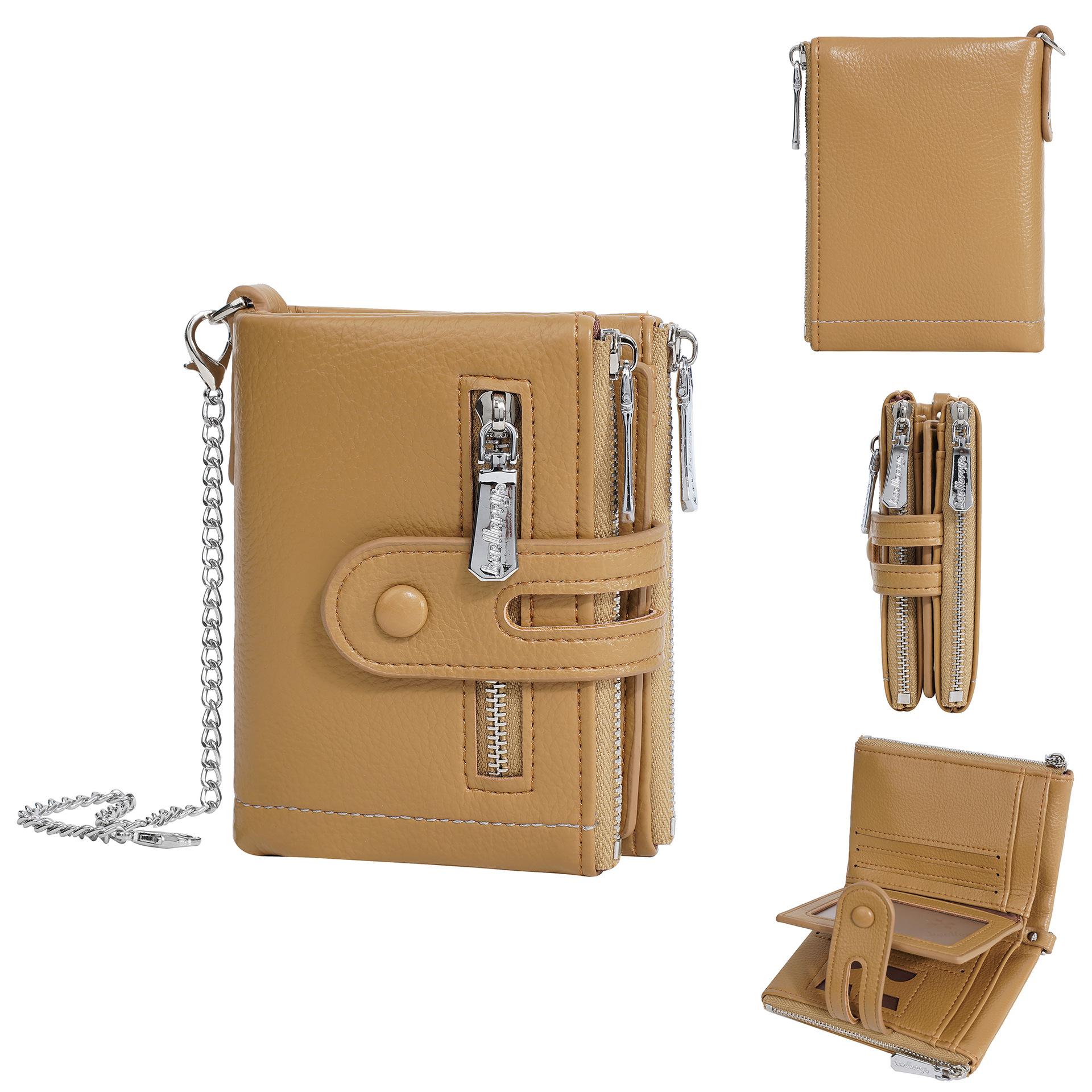 

New women s short wallet women s high-end card case integrated PU women s coin purse wallet коричневый