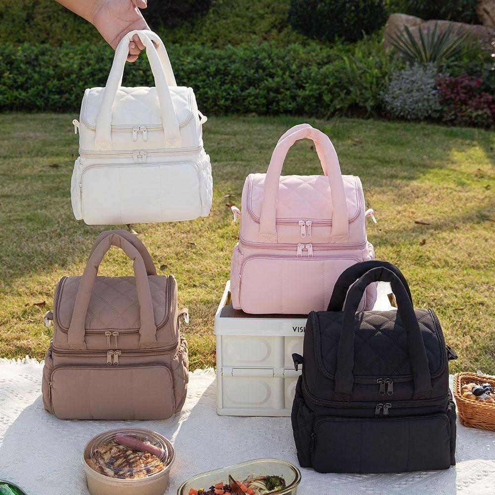 Verbesserte Neue Große Kapazität Lunchtasche Wasserdicht Doppelstöckig Brotdose Auslaufsicher Isoliert Puffer Tasche Outdoor