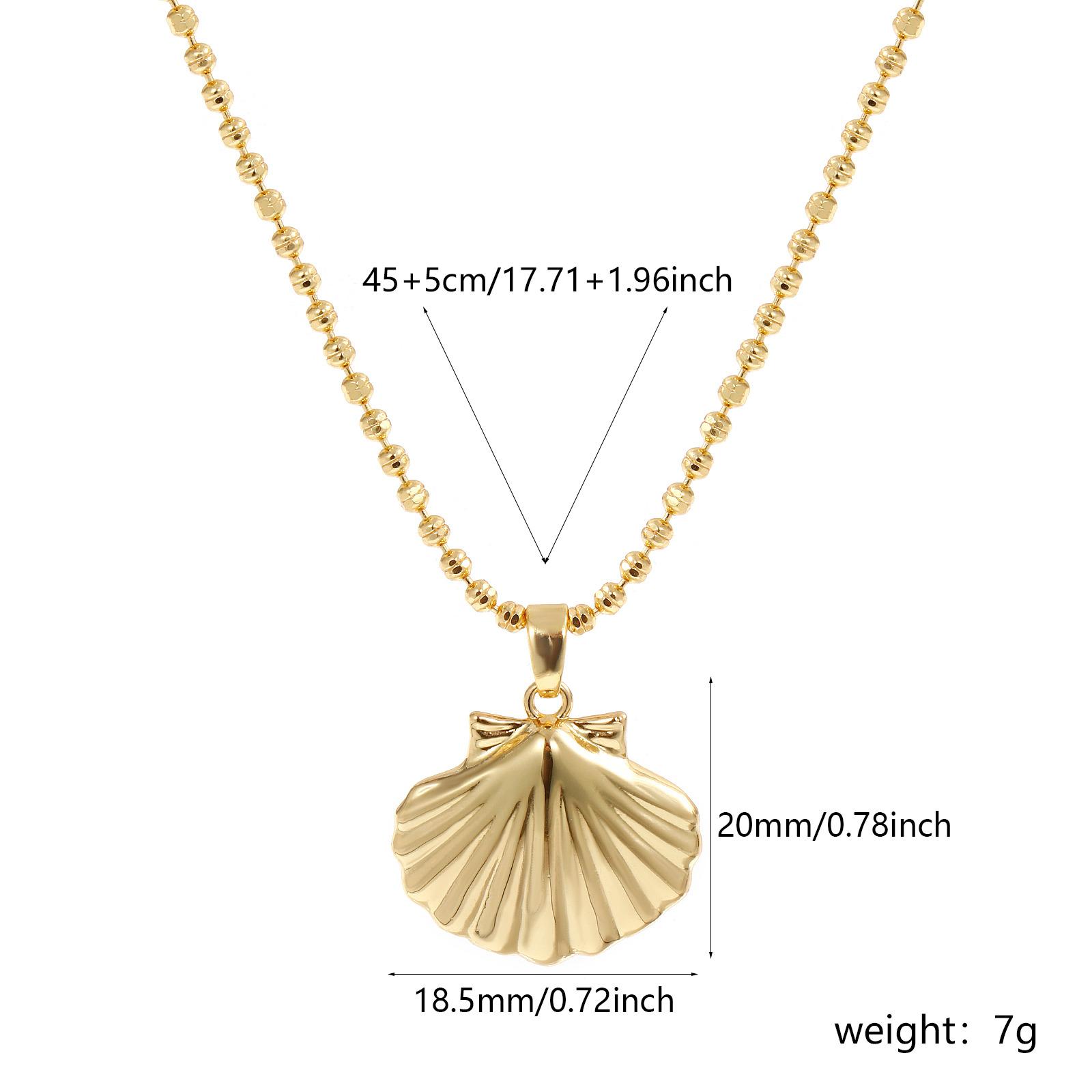

1 Piece Stylish Ocean Necklace 18K Real Gold Plated Brass Ball Chain Pendant Charm Necklace For Women Gift 45cm+ 5cm long
