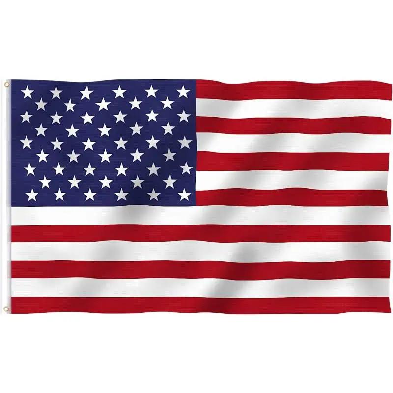 3x5 stop USA národní vlajky Americká párty girlanda Vlajky Americká US Polyesterová vlajka Dekorace pro vnitřní venkovní Fotbalové Auto blue