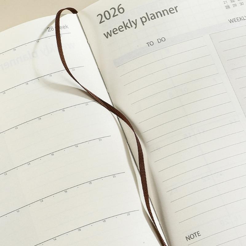 A 5 2026 Schedule Notebook Journaling Notebooks Leather Calendar Planner Monthly Planner for Home Office School Supplies
