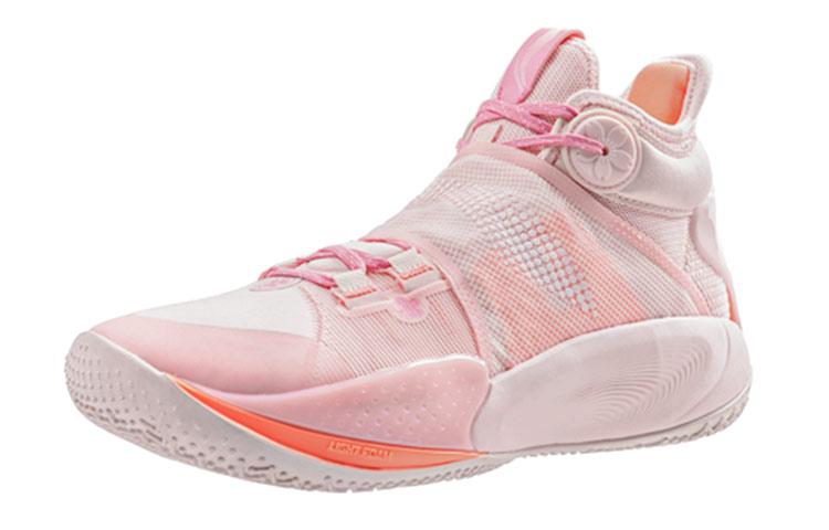 Li Ning SONIC 9 Cushioning Slip Resistant Abrasion Resistant Coverage Support High Top Basketball Shoes Men's Pink ABAR011-9