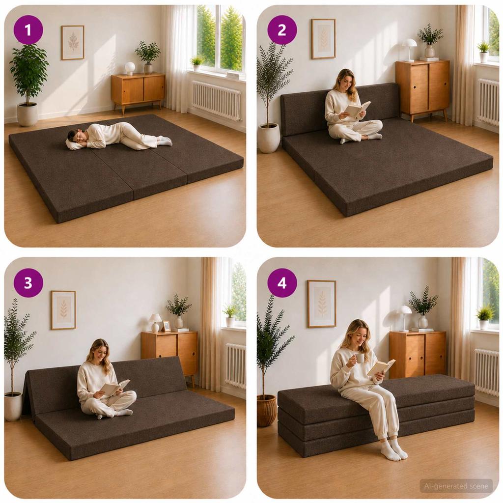 Folding Sofa Bed 180 x 67 x 45 cm Taupe