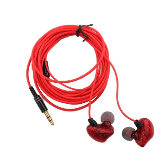 Wired Earphone In-ear HiFi Stereo Long Cable 3.5mm Plug Music Earbuds Monitoring Headphone for Live Broadcast
