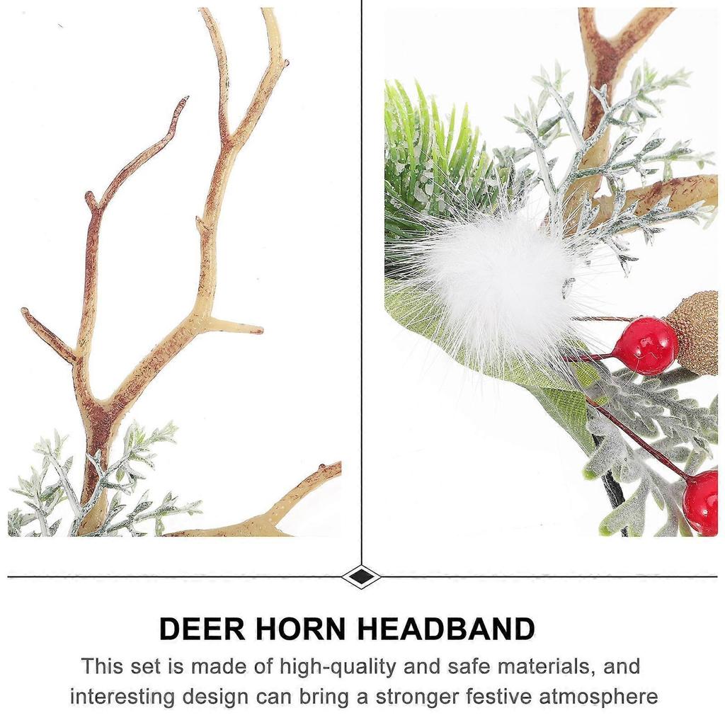 6Pcs Christmas Headbands for Women Red Reindeer Antlers Headband