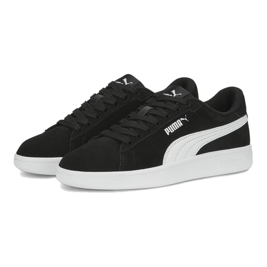 Puma Smash 3.0 Fashion Comfortable Low-Top Kids Skate Shoes Kids Sneakers Black White 392035-01