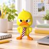 Christmas Duck Figurines Funny Angry Yellow Duck Desk Decors with Yellow Coloring, Contrasting Beaks and Feet, Frowning Features and Striped Neckwear