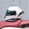 Motorcycle helmets Men's and women's face-off helmets Double mirror locomotive Bluetooth semi-full cover four seasons