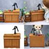 1/12 Miniature Sink Cabinet Wood Water Sink with Faucet And Storage Drawer For Doll House Kitchen Scene Decoration