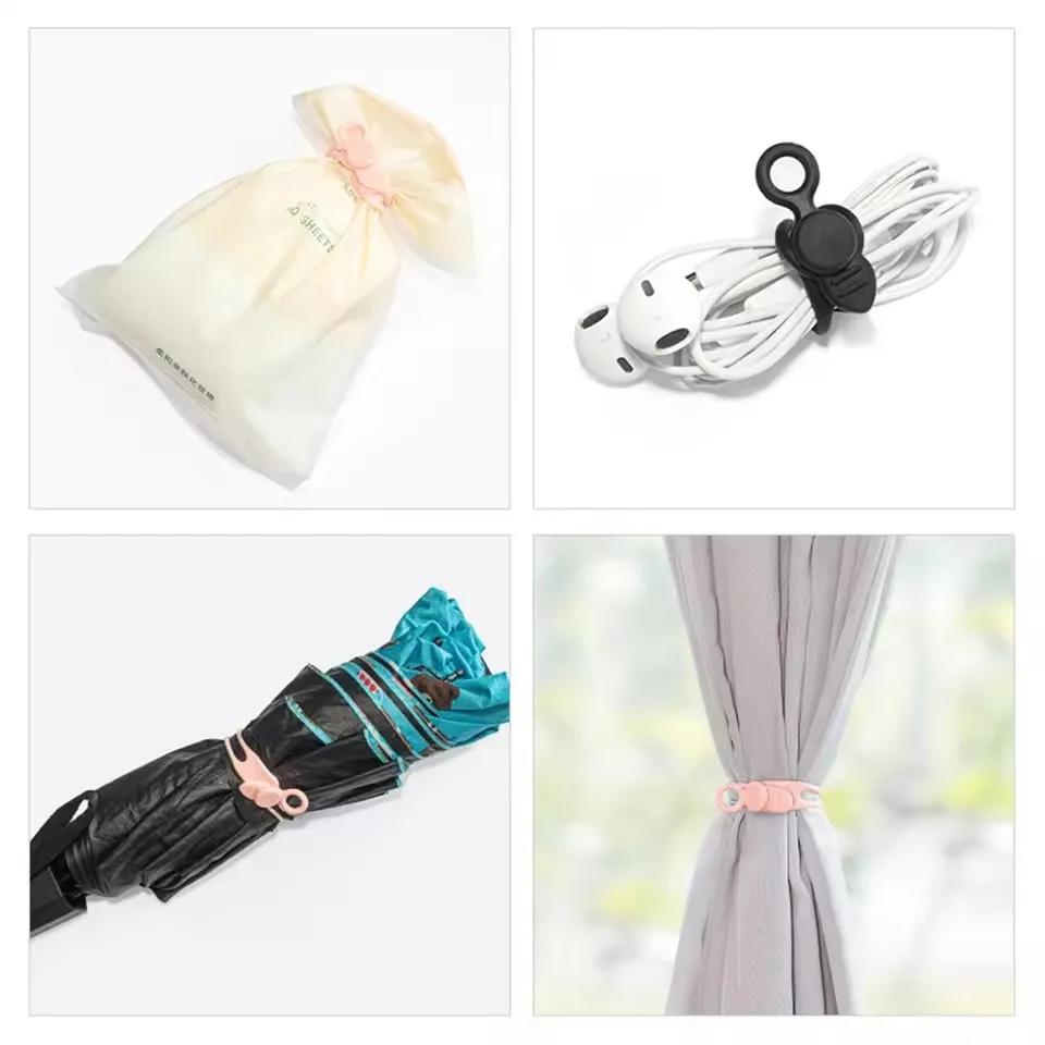 Data Cable Storage Cable Ties Cable Organizer Winding Device Headphone Cable Charging Cable Manager Hanging Silicone Cable Ties