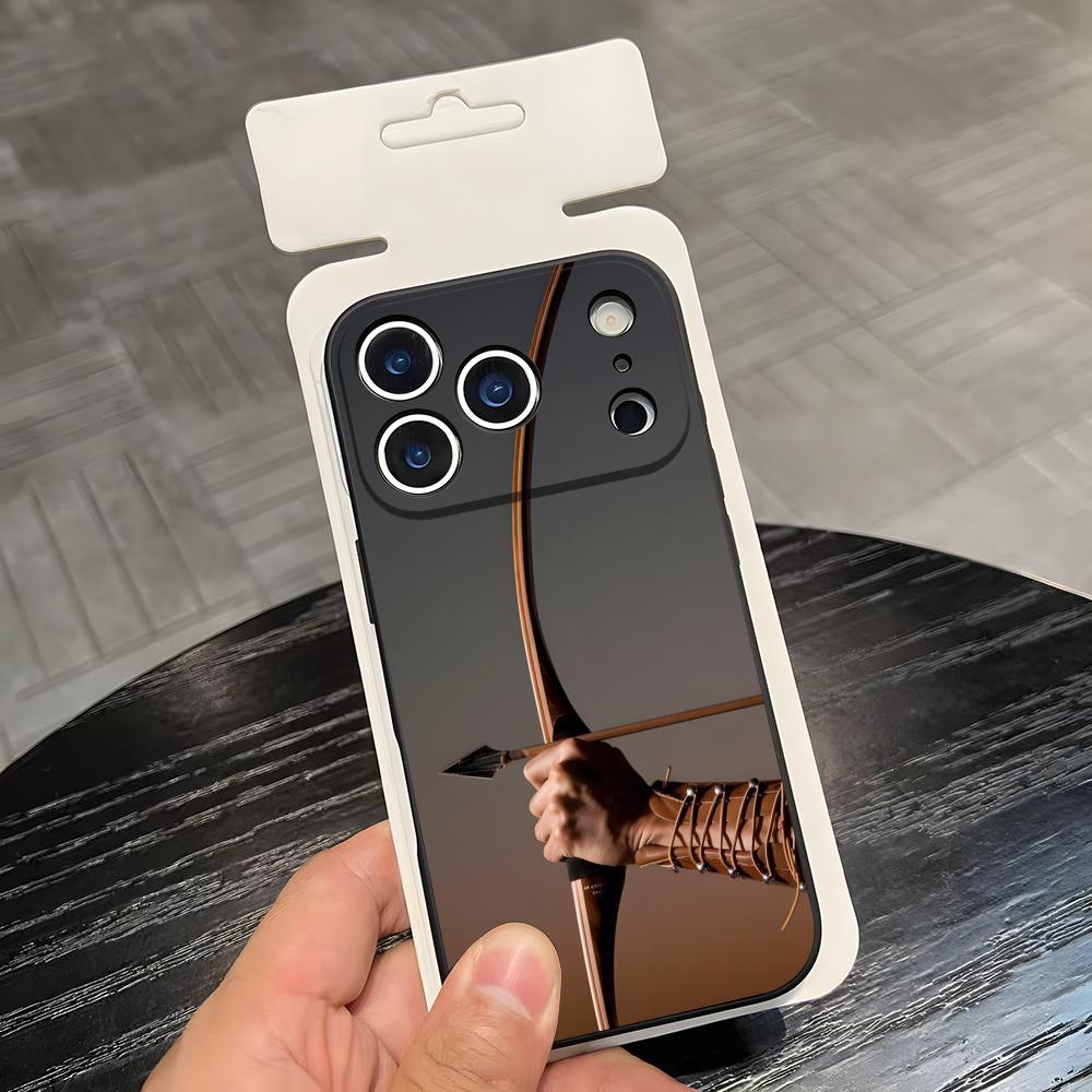 Bogenschießen Sport Handyhülle Für IPhone 17 Air 16 E Pro Max 15 14 13 Mini 12 Pro 11 Max Plus Schwarz Weiche Hülle