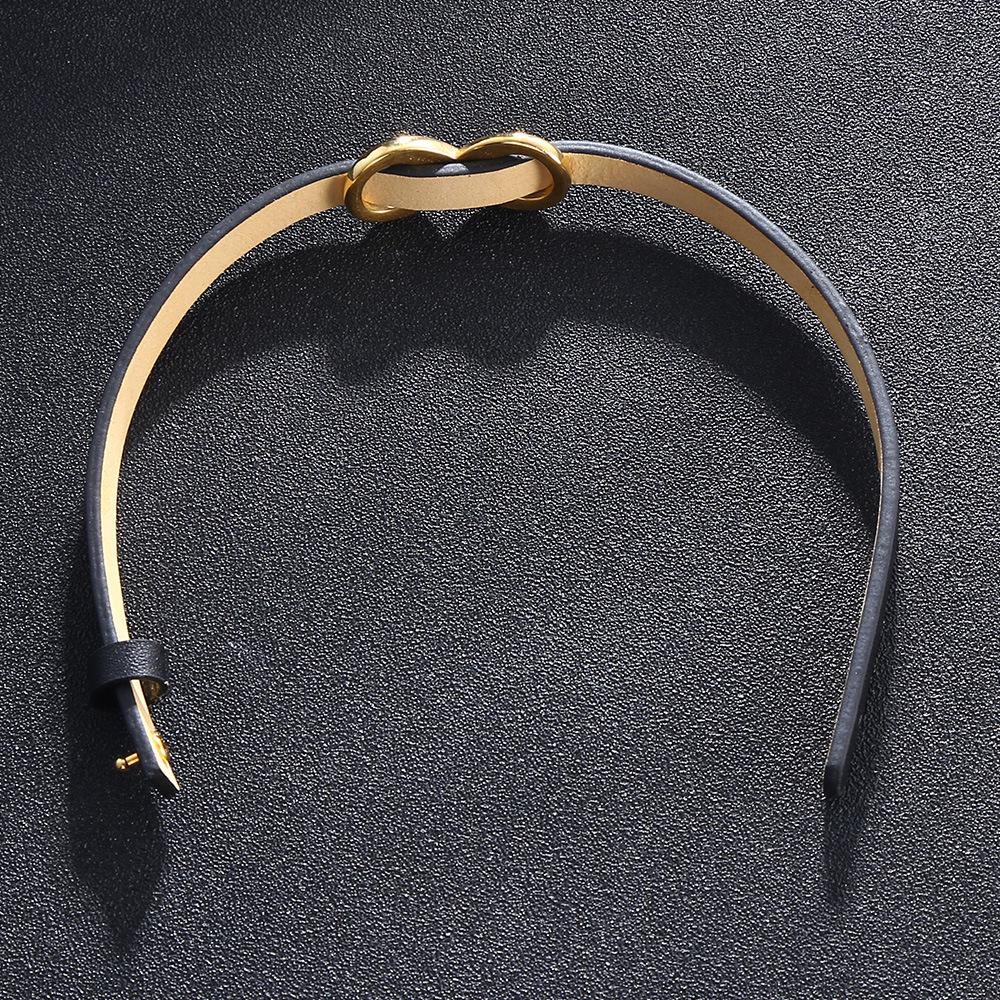Squisito Cinturino per Orologio in Vera Pelle Stile Coreano a Forma di 8 & Versatile Bracciale di Coppia