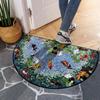 Entrance Door Mat Dust Sand Proof Floor Mats Outdoor Patio Doormat Plant Flower Home Decoration Rug Semi-Circular Carpet