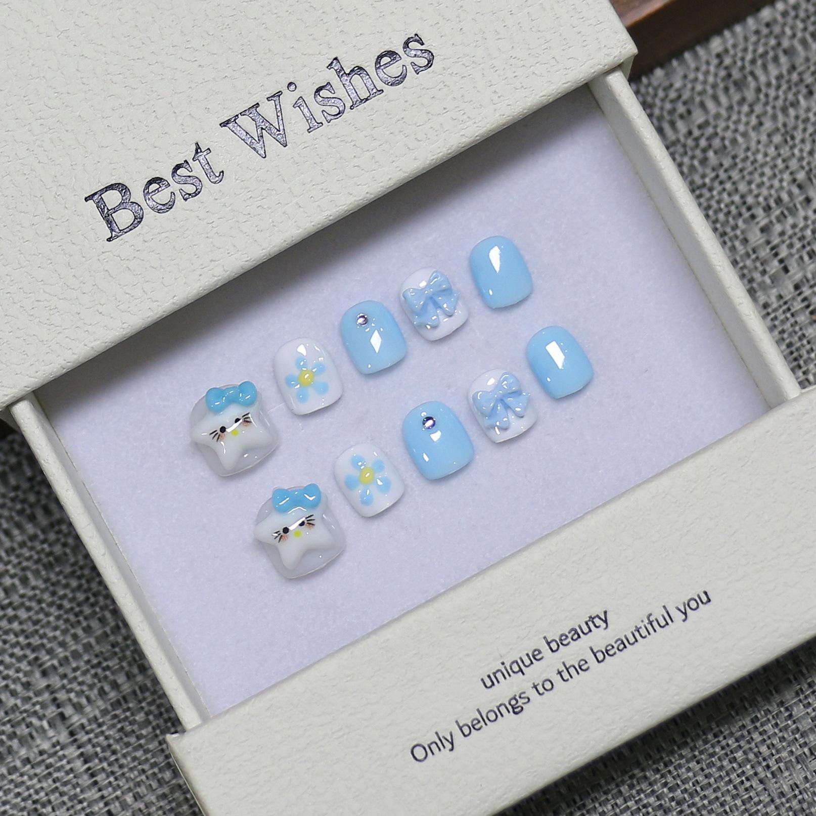 

Handmade Cute Cartoon Wearable Nail Tips for Kids (Ages 3-12) Small
