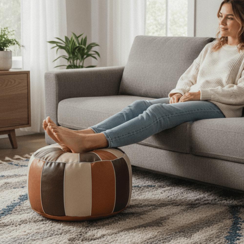 Moroccan Style Footstool Seat Bag Pumpkin Shaped Clothing Storage Bags Futon Cover Bedroom