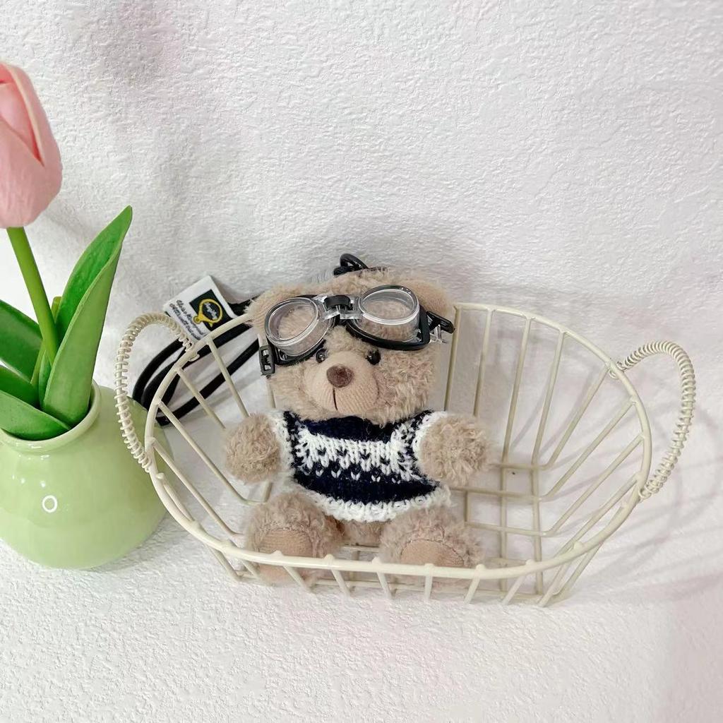 Kreslená klíčenka s pilotem pandou - Roztomilá plyšová hračka medvěd jako dárek pro studenty