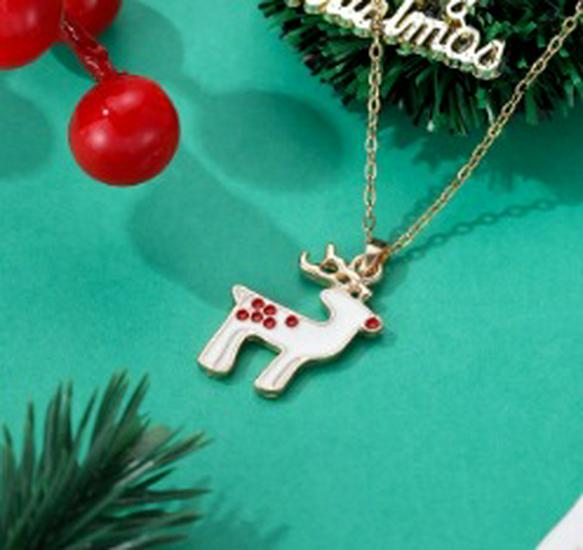 Cross-border Christmas Wish Tree Snowman Reindeer Bells Necklace
