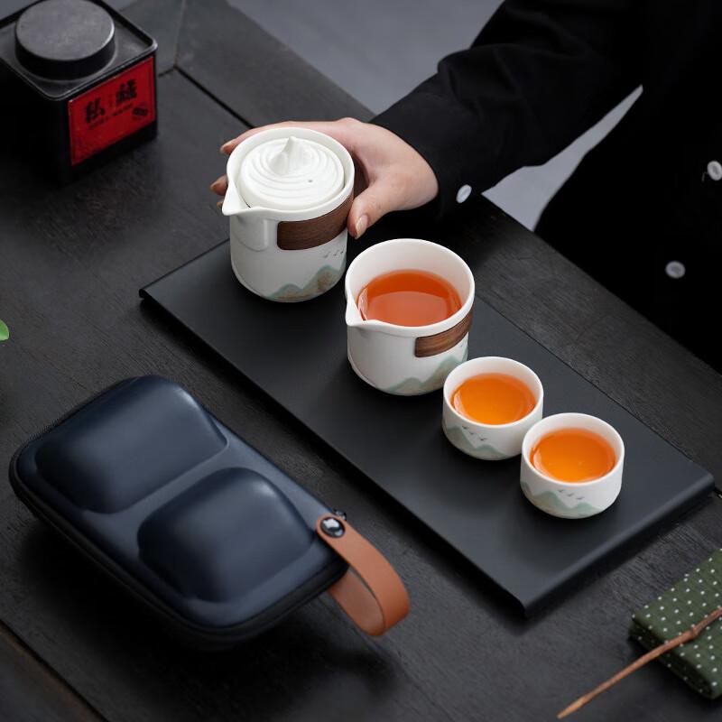 Zhuijia Zen Black Coarse Pottery Travel Tea Set