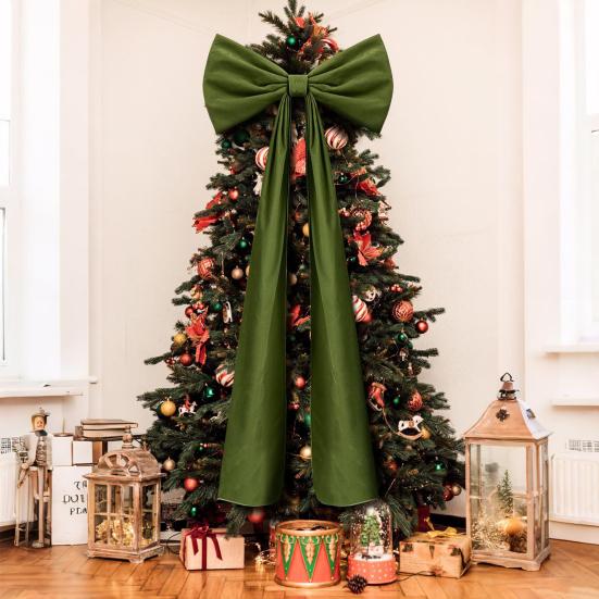71 Inches Christmas Extra Large Velvet Bow Giant Xmas Tree Toppers Bows for Home