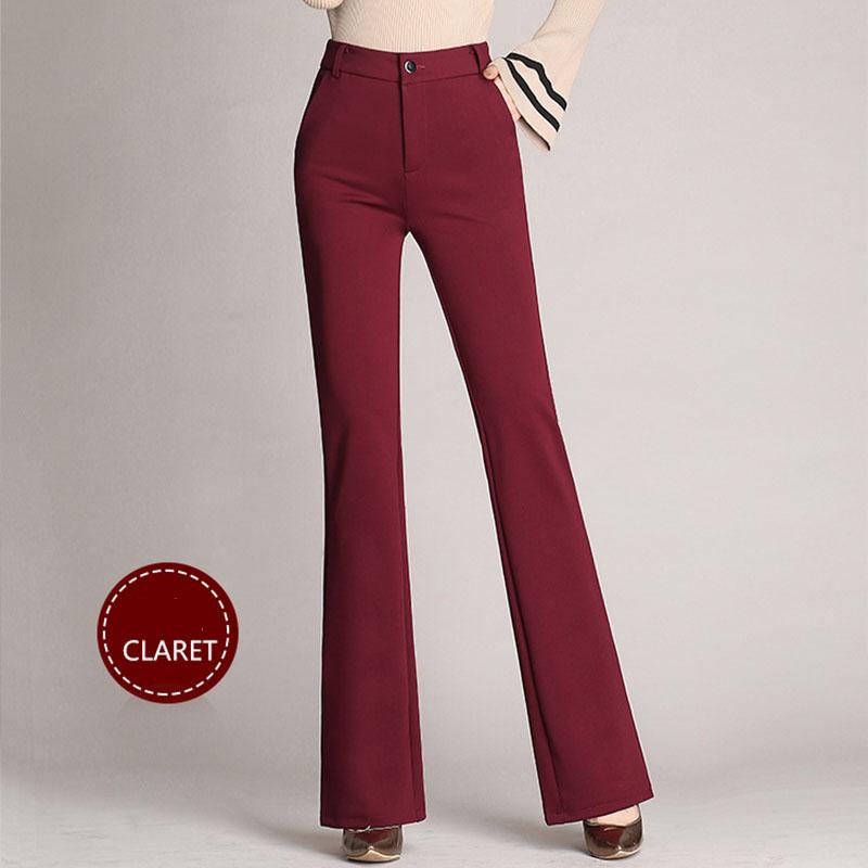 SCIONE Lap Pants Trousers Plus Size Bell Bottom Trousers Women's Trousers Straight High-waist Trousers