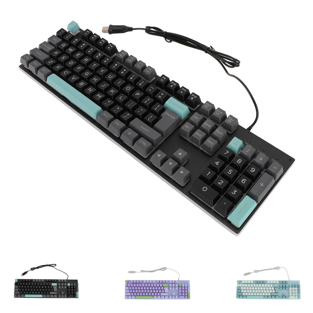 Wired Gaming Keyboard Large Print Metal Panel USB Lighted Keyboard with Backlit for Computer Laptop