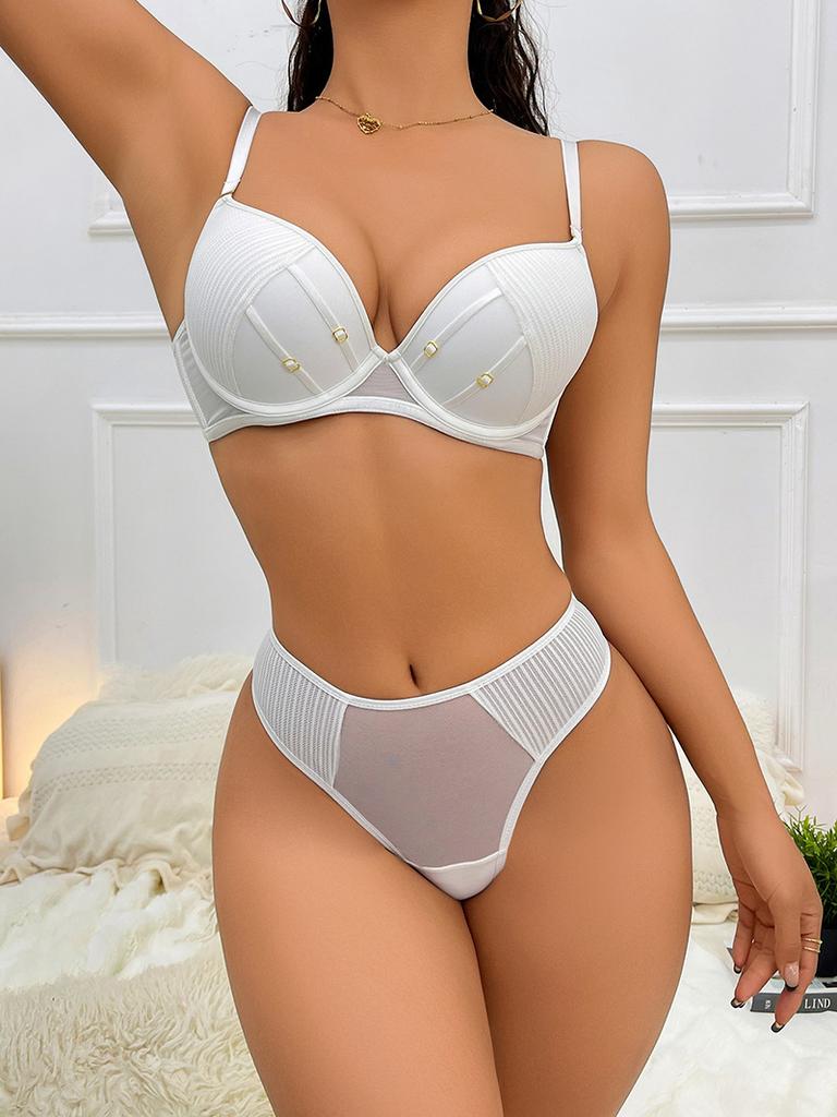 Sexy underwear deep V small breasts show large gathering underwear soft steel ring closed breast anti-sagging bra cover