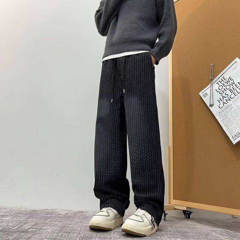 Джинсы JYL мужские Звездные Винтажные Мягкие Свободные Широкие С кулиской Прочные Джинсовые Брюки S бездна