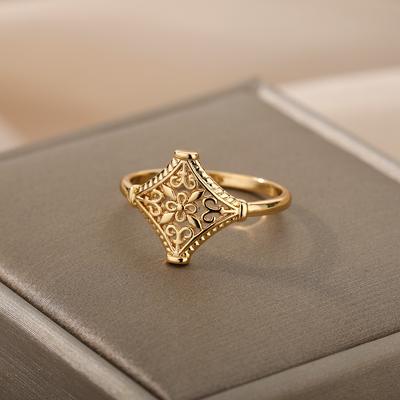 Sweet Hollow Flower Ring For Women, Retro And Fashionable Design Index Finger Ring, Simple And Versatile Accessory