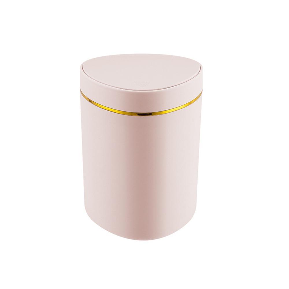 Round/Triangle Small Trash Can with Lid Non-slip Plastic Waste Bin Garbage Organizer  Car