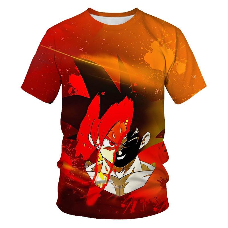 Men's 3D Printed Cartoon Tshirt Anime Dragon Ball Z Tshirt Summer Harajuku Men Goku Clothes Super Saiya Short Sleeve T-shirt