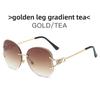 Unframed Fox Head Sunglasses Pink Gradient Uv400 Fashion Eyewear For Travel And Parties