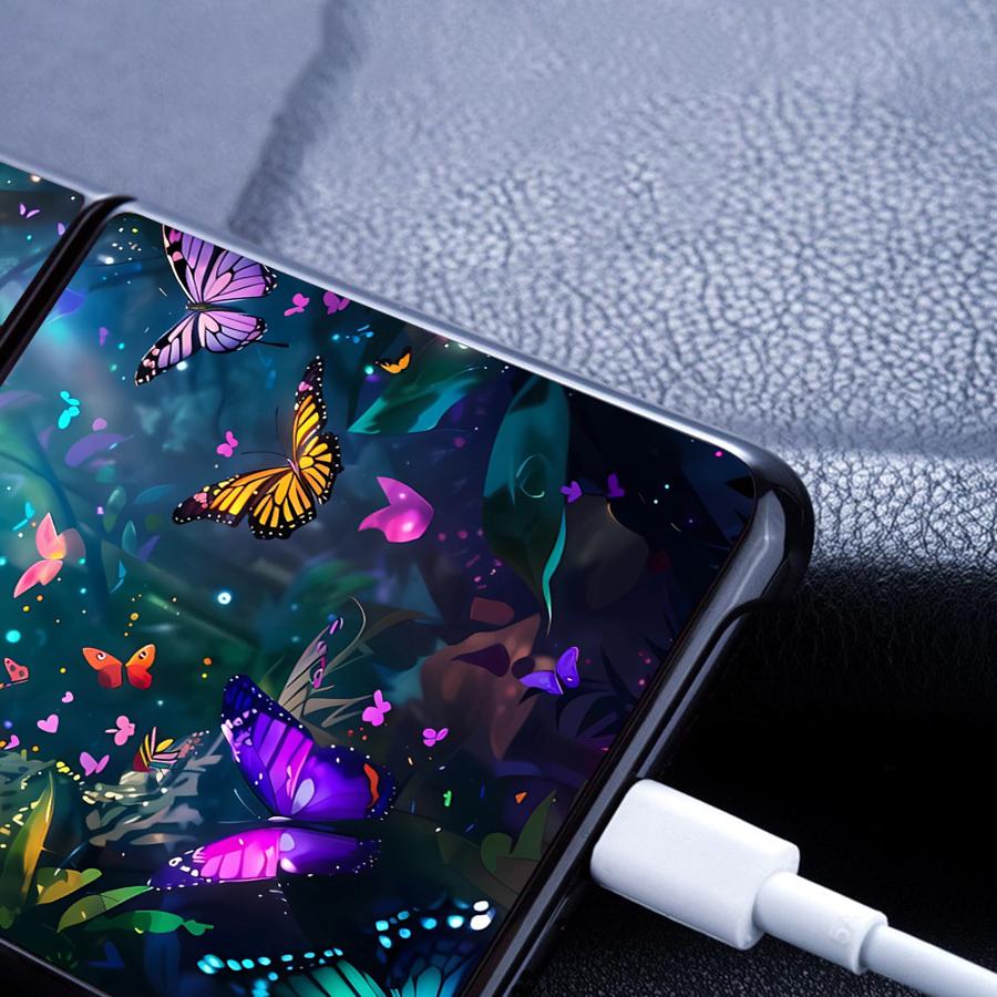 Cartoon Butterfly Pattern Back Phone Cover Funda Case for Samsung Galaxy Flip5 Flip4 Flip6 Flip7 FE Flip3 Z Flip 7 6 5 4 3