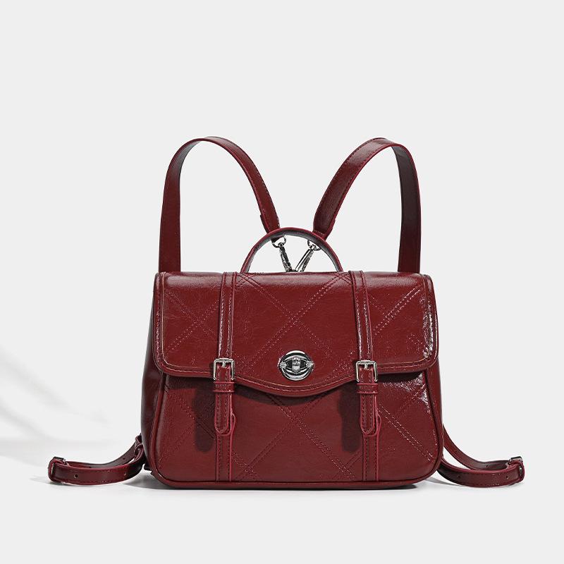 Retro Oil Wax Leather Postman Bag - Large Capacity, Academic Style, Schoolbag for Carrying on The Shoulder