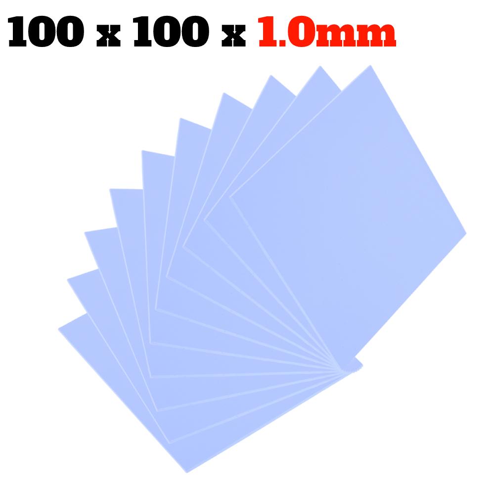 100x100x0.5/1.0/2.0mm Silicone Thermal Pad Sheet Computer PC CPU Graphics Chip Heat Sink Heatsink Cooling Conductive Thermal Pad